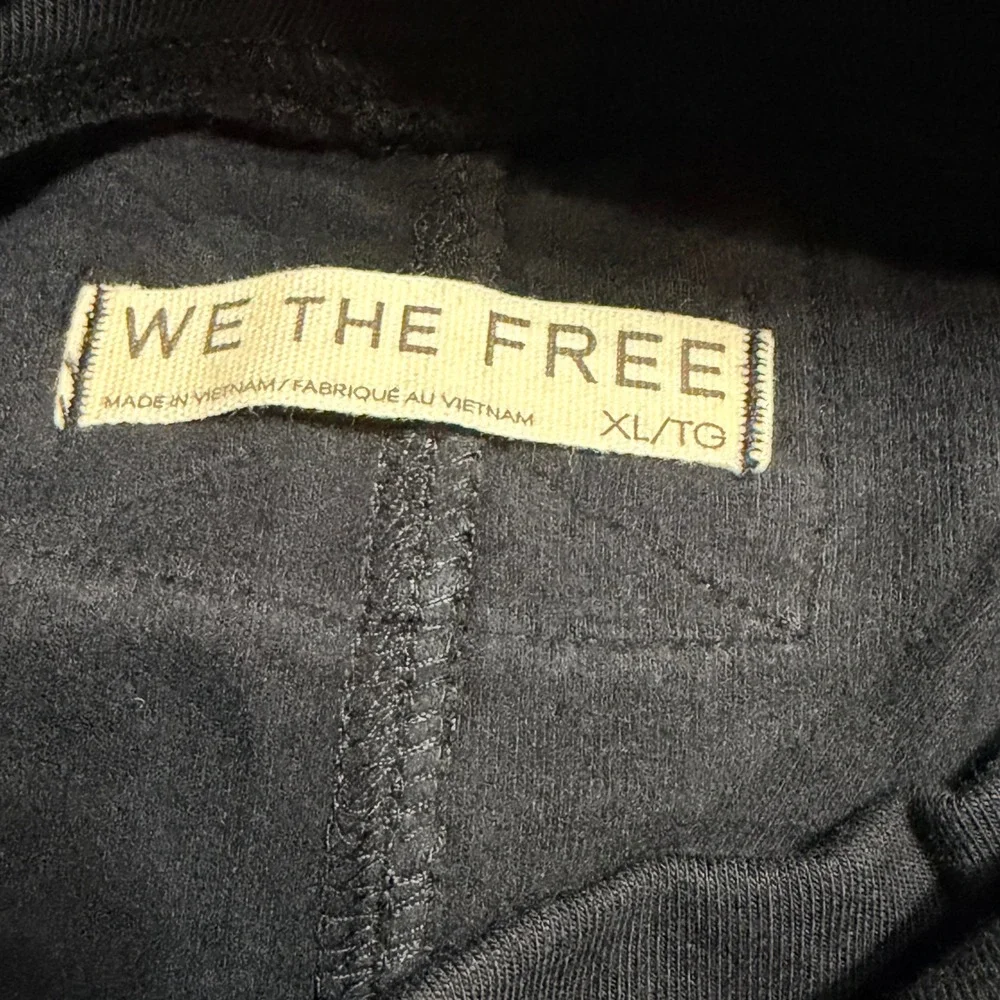 We The Free Free People Black Mock Neck Balloon‎ Sleeve Sweatshirt XL OB1081682